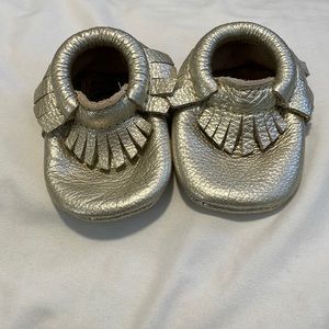 Gold Freshly Picked leather moccasins